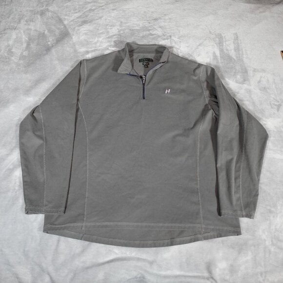 Peter Millar Wind Element 4 1/4 Zip Pullover Mens XL Fleece Golf Gray - Picture 1 of 12